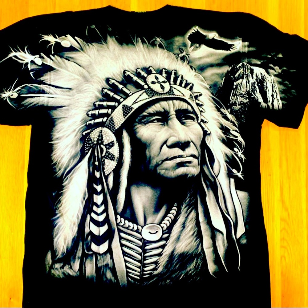 Native American Chief Front & Back T-shirt